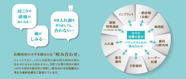 歯科治療成功のカギは、咬み合わせが握っています